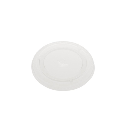 Capac plat cu orificiu pentru pai ,PET, transparent, D97 mm , 10 set, 1000 buc
