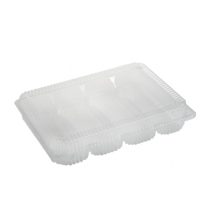 Caserole 1680 cc 4 eclere cu capac atasat IT-534U,OPS/PET transparent, 170×230 mm, 300 buc, 6 set
