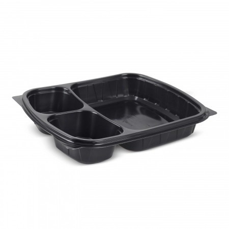 Set 50 buc Caserola Termo Neagra 3 Compartimente