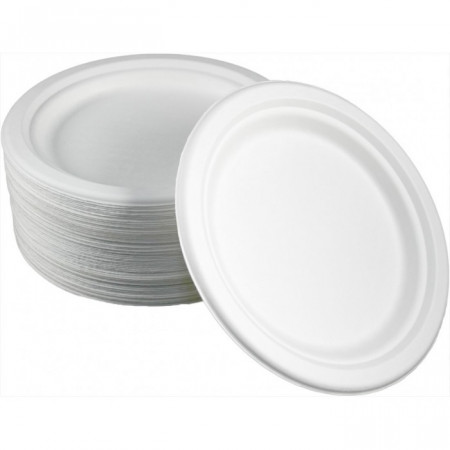 Set 50 buc Farfurii BIO rotunde, diametru 26 cm