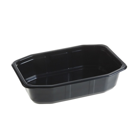 Caserole octagonale meniu 1 compartiment , PP, negru FT311 H50, 145×213 mm,360 buc,6 set