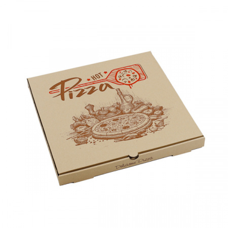 Cutii Pizza 400x400x35 mm, „HOT PIZZA ” carton ,kraft color ,50 buc/ pachet