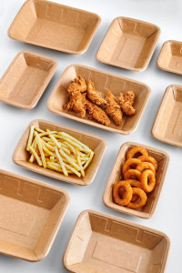 Set 50 buc Tavite carton cu capac inclus original kraft 38 OZ laminata - Img 3