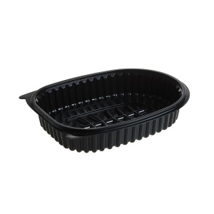 Caserole pentru pui si peste ,PP,negru +Capac ,PP,transparent FT650 B+FT651 B , 186×242 mm, 200 buc,4 set - Img 1