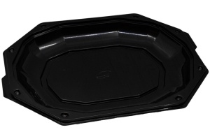 Platou negru oval 35 cm, 10 buc/set + capac - Img 1