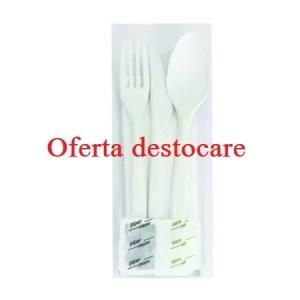 Set 100 buc tacamuri albe tris cpla+sare si piper