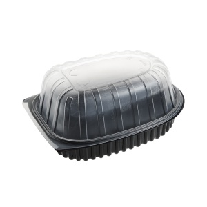 Caserole pentru pui si peste ,PP,negru +Capac ,PP,transparent FT650 B+FT651 B , 186×242 mm, 200 buc,4 set - Img 2