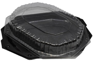 Platou negru oval 35 cm, 10 buc/set + capac - Img 2