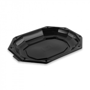 Set 50 buc Platou Oval Negru 335 + 50 buc capac platou - Img 1
