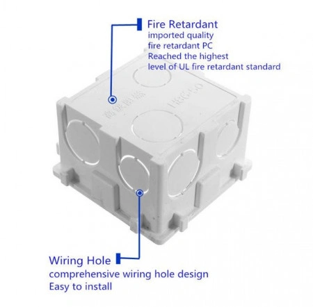 Doza aparat British Standard | Wall Plate Box Universal White Socket Switch Back Cassette - Img 2