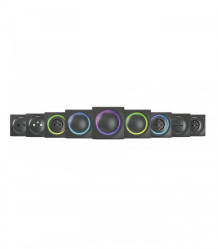 Intrerupator dublu FIBARO Walli Double Switch Anthracite (pachet de 10bucati) - Img 3