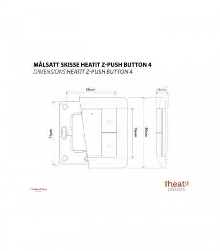 HEATIT Z-PUSH BUTTON 4 - White - Img 2