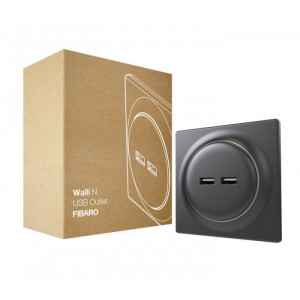 FIBARO WALLI N USB OUTLET FGWU-021-8 Anthracite
