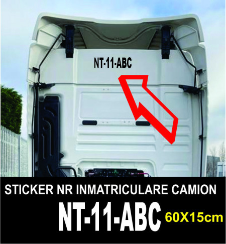 Autocolant Sticker Numar Inmatriculare Camion