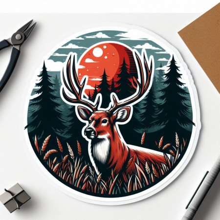 Sticker Auto Imprimat Rotund Cerb