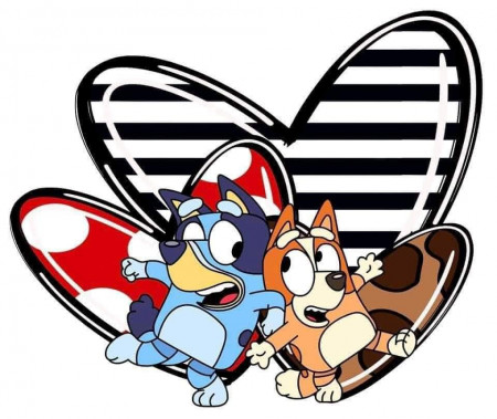 Sticker Auto color Bingo and Bluey