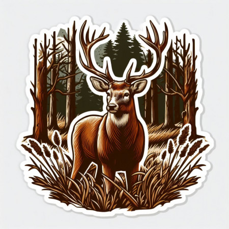 Sticker Auto Imprimat Cerb in Padure M1