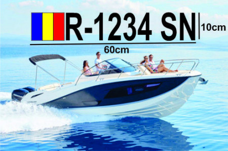 Sticker Autocolant Numar inmatriculare Barca