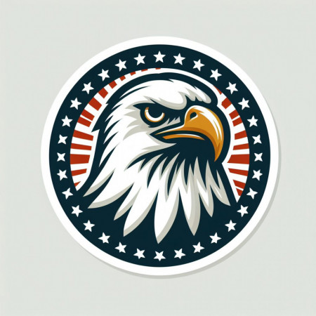 Sticker Auto Rotund Imprimat Cap Vultur