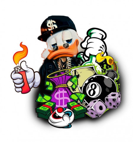 Sticker Auto Color Donald Thug Life