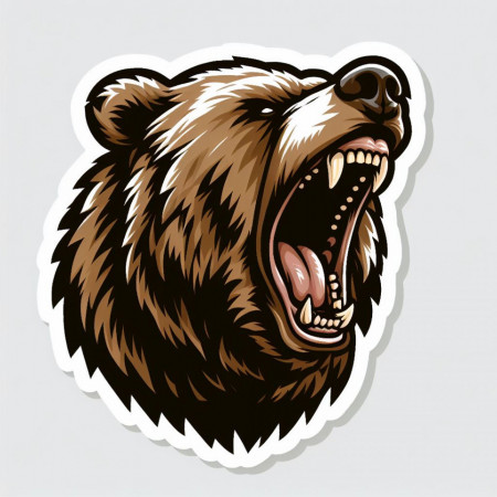 Sticker Auto Imprimat Cap Urs