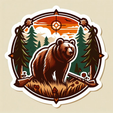 Sticker Auto Imprimat Rotund Urs