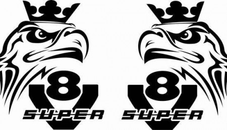 Set 2 buc Stickere Autocolante Scania V8 Super 50 cm