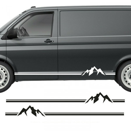 Set Stickere Auto Dungi Laterale Munti Transporter, Caravelle , Vito , Vivaro , etc (2 buc)