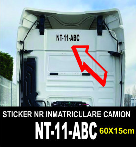 Autocolant Sticker Numar Inmatriculare Camion