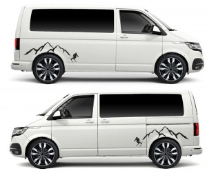 Set Stickere Auto Dungi Laterale Mountain Sky Edition Transporter, Caravelle , Vito , Vivaro , etc (2 buc) - Img 2