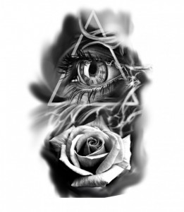 Sticker Auto Tattoo Edition Rose Eye