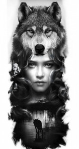 Sticker Auto Tattoo Edition Wolf Girl