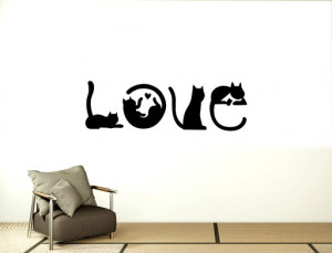 Sticker Perete Cat Love
