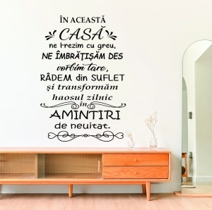 Sticker perete Familie – „În această casă…”