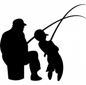 Sticker Son and Daddy Fishing