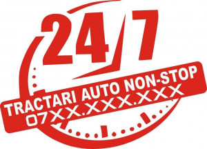 Sticker Tractari Auto Non Stop cu numar de telefon personalizat
