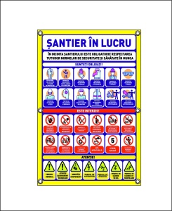Banner Panou SSM Santier in Lucru