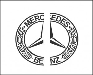 Set 2 buc Stickere 1/2 Sigla Mercedes