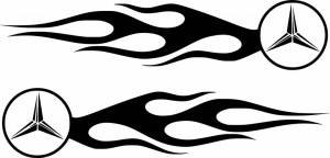 Set 2 buc stickere laterale Mercedes Benz Flacari 100cm - Img 2