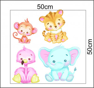 Set 4 Stickere Perete Watercolor Animale - Img 2