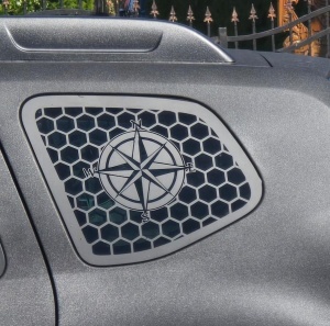 Set Stickere geamuri Honeycomb Compass Dacia Duster 1 (2010-2017)