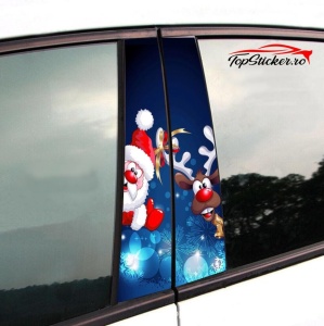 Set Stickere Stalpi Usi Mos Craciun si Rudolf