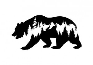 Sticker Auto Forest Bear