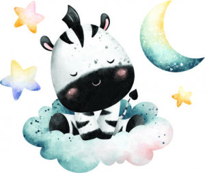 Sticker Perete Watercolor Sweet Sleep Zebra - Img 2