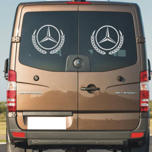 Set Stickere usi spate Mercedes coroana lauri 50cm