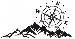 Sticker Auto 4x4 Off Road Mountain Compass