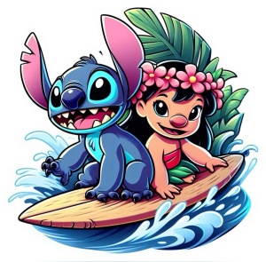 Sticker Auto Autocolant Stitch and Lillo