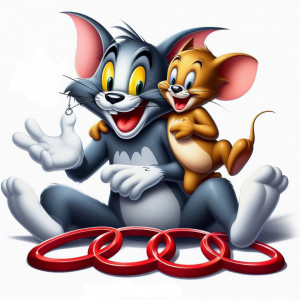 Sticker Auto color Tom&Jerry Audi Logo