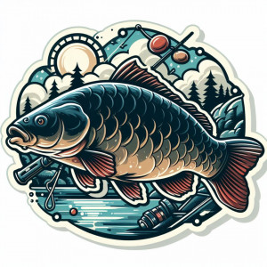 Sticker Auto Imprimat Pescuit Crap