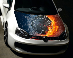 Sticker Autocolant Imprimat Capota Fire Speed Meter